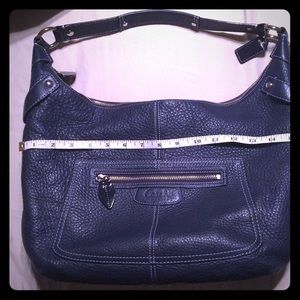 Navy leather coach purse